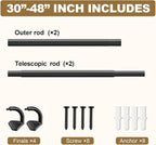 GXOACKJ Black Wrap Around Curtain Rods - Image 5