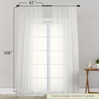 Extra Long Sheer Ivory Curtains - Image 2
