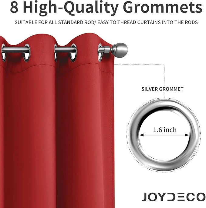 Joydeco Blackout Curtains 54 Inch Length 2 Panels Set, Thermal Insulated Long - Image 4