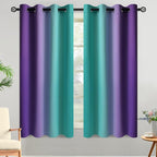 Yakamok Ombre Teal and Purple Curtains by Yakamok