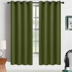 Yakamok Olive Green Blackout Curtains 63 Inches Length by Yakamok