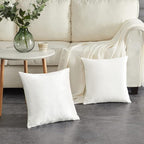 GIGIZAZA Ivory Velvet Decorative 18x18 Throw Pillow Covers - Image 4