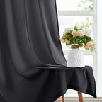 HOMEIDEAS Halloween Non-See-Through Black Privacy Sheer Kitchen Curtains - Image 5