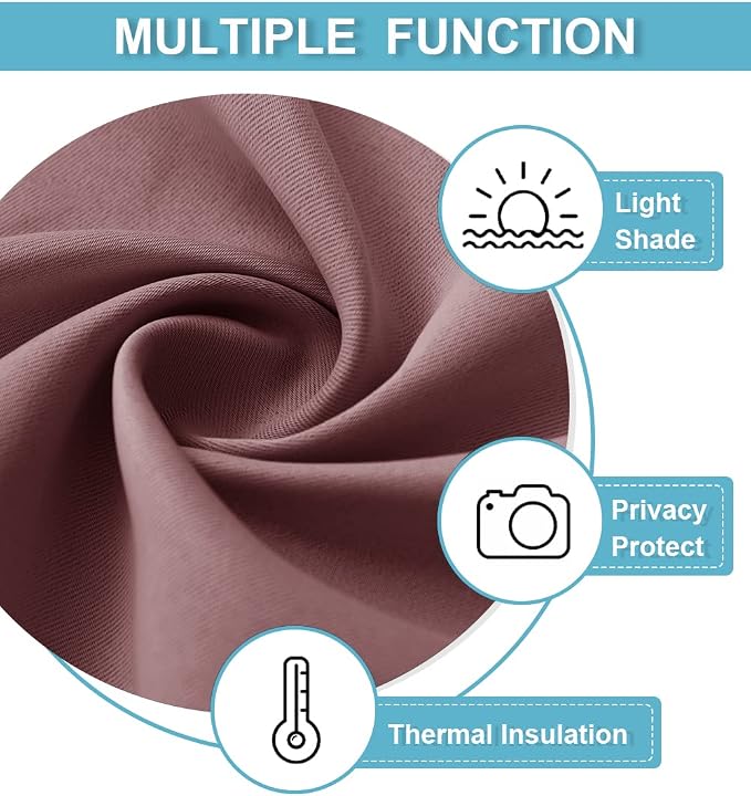 RYB HOME Blackout Privacy Bathroom Window Curtains, Short Thermal Insulated - Image 5
