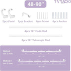 TVWOO Wrap Around Curtain Rods, 5/8 Inch Adjustable Blackout Curtain Rod Set - Image 6