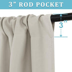 RYB HOME French Door Window Curtain Covering, Rod Pocket Thermal Insulated - Image 2