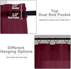 Burgundy Sheer Curtains 84 Inches Long 2 Panels Set - Image 4