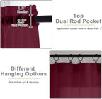 Burgundy Sheer Curtain for Bedroom Living Room 78 Inches Long 2 Panels Set - Image 4