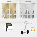 White Curtain Rods for Windows 66 to 120, Adjustable Long Drape Rod for Outdoor - Image 3