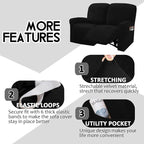 ULTICOR Reclining Love Seat Slipcover, 6-Piece Velvet Stretch Loveseat - Image 5