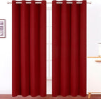 LEMOMO Blackout Curtains 52 x 90 Inch Long Red Curtains Set of 2 Panels Room by Lemomo