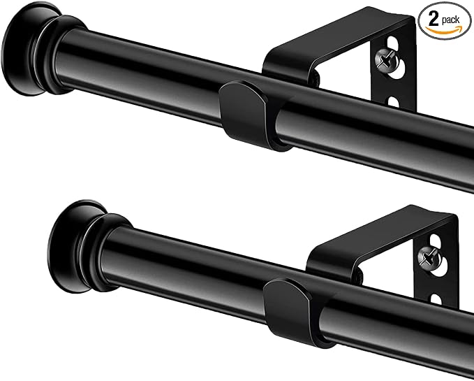 Curtain Rods 2 Pack 5/8 inch Black Curtain Rods by Alskarhem