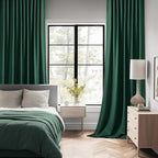 MIULEE Christmas Hunter Green Back Tab Blackout Curtains 108 Inch Long 2 Panels - Image 2