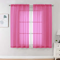 OVZME Sheer Curtains 63 inch Length 2 Panels Set by OVZME