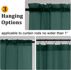 Gwine Hunter Green Sheer Curtains 72 Inches Long 2 Panels Set - Image 4
