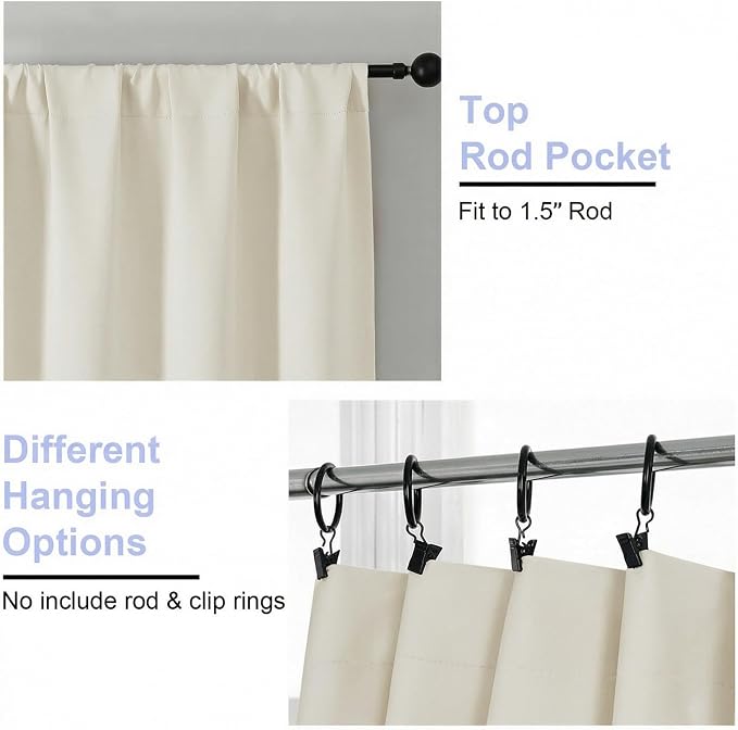 Simplebrand Ava Ivory Light Filtering Curtains - Image 4