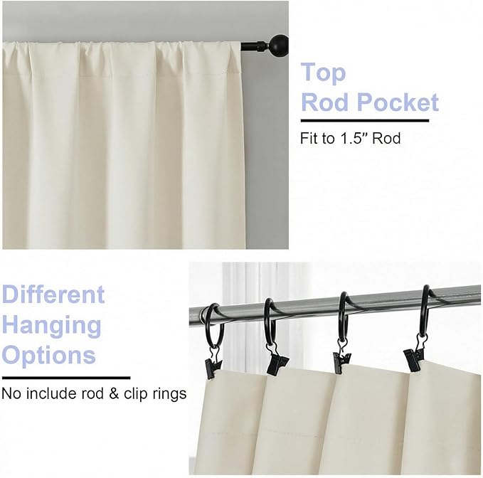 Simplebrand Ava Ivory Light Filtering Curtains - Image 4