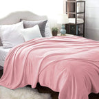 Bedsure GentleSoft Fleece Blankets King Size Pink - Image 2