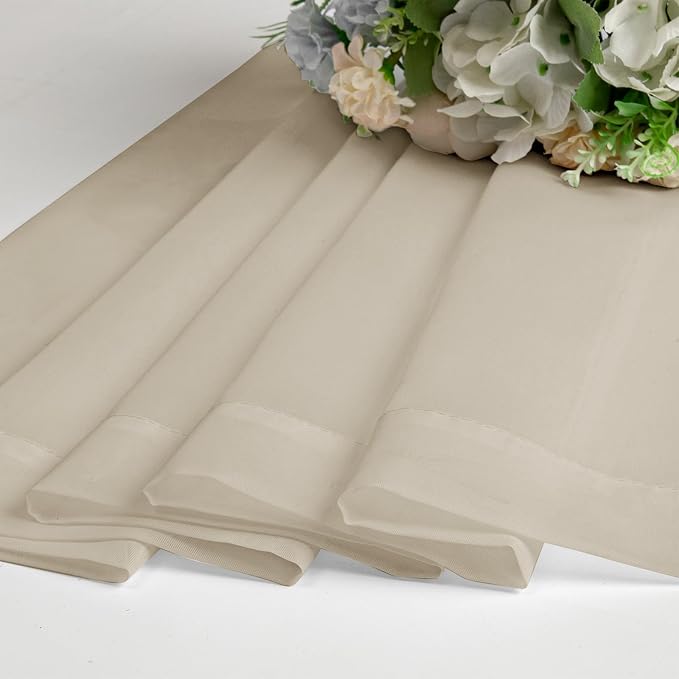 OVZME Taupe Sheer Curtains 96 Inches Long 2 Panels - Image 8