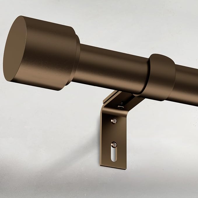 GEEBOBO Bronze Curtain Rods for Windows 120 to 170 Inch, 1 Inch Extra Long by GEEBOBO