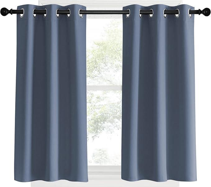 NICETOWN Stone Blue Thermal Insulated Curtains Blackout Draperies, 34 by 40 - Image 2