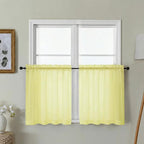 Gwine Short Kitchen Sheer Curtains 24 Inch Length by Gwine