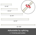 GXOACKJ Curtain Rods for windows 48 to 84-93 inch, 5/8 inch Decorative Nickel - Image 6