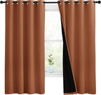 NICETOWN Burnt Orange 100% Blackout Lined Curtains, 2 Thick Layers Completely by NICETOWN