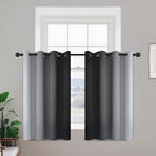 Yakamok Room Darkening Ombre Curtains 36 Inch Length, Light Blocking Grommet - Image 2