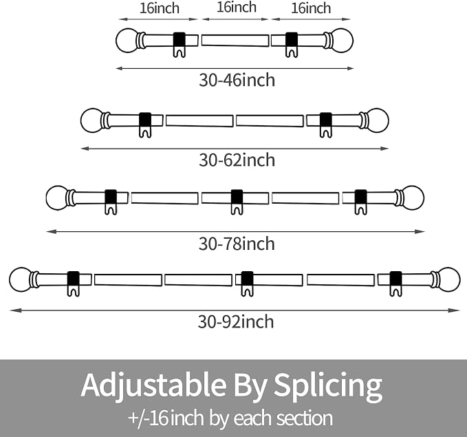 Thestoa Curtain Rods for Windows 30-62 Inch, 5/8" Brushed Nickel, Stainless - Image 6