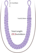 NICEEC 2 Pack Natural Cotton Rope Curtain Tiebacks Elegant Boho Style - Image 3