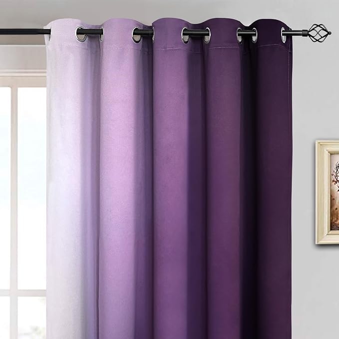Yakamok Thermal Insulated Ombre Curtains 63 Inch Length 2 Panels, Room - Image 3