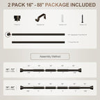 Lootkell 2 Pack Modern Brown Curtain Rods Set - Image 9