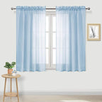 DWCN Sky Blue Sheer Curtains Semi Transparent Voile Rod Pocket Curtains by DWCN