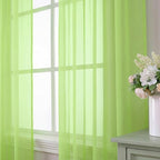 Aiyufeng Lime Sheer Curtains 84 Inches Long 2 Panels Set - Image 4