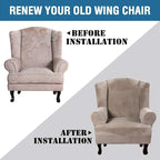 H.VERSAILTEX Wingback Chair Covers Velvet Plush Wing Chair Slipcover 1 Piece - Image 8