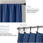 Simplebrand Ava Royal Blue Short Blackout Curtains - Image 4