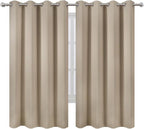 LEMOMO Khaki Blackout Curtains 52 x 63 Inch Length/Set of 2 Curtain - Image 2