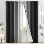 Yakamok 100% Blackout Curtains 84 Inch Length 2 Layers, Light Blocking Thermal by Yakamok