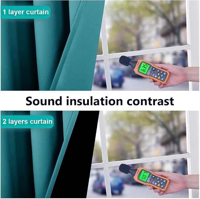 NICETOWN 100% Blackout Curtains 86 inches Long, Pair of Energy Smart & Noise - Image 4
