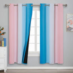 Estelar Textiler Ombre Pink and Blue Blackout Curtains 72 Inch Length 2 Panels - Image 2