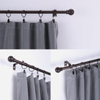 Thestoa Brown Curtain Rods for Windows 30-46 Inch, 5/8" Stainless Steel Small - Image 2