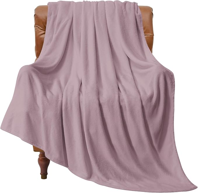 BEDELITE Fleece Blanket Twin Size Dusky Violet Throw Blankets by BEDELITE