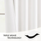 MIULEE Pure White Back Tab Blackout Curtains 90 Inches Long 2 Panels Set - Image 7
