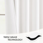 MIULEE Pure White Back Tab Blackout Curtains 84 Inch Length 2 Panels Set - Image 7