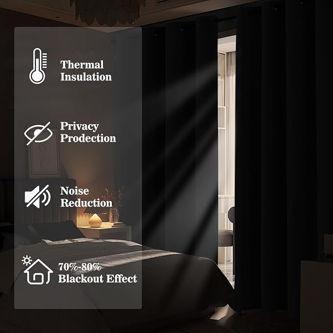 Yakamok Blackout Ombre Dark Blue and Burnt Orange Curtains-Gradient Room - Image 5