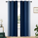 Yakamok Light Blocking Ombre Curtains, Room Darkening Grommet Window Drapes - Image 2