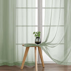 Green Sheer Curtains 216 Inches Long, Extra Long Light Filtering Modern Scarf - Image 7