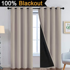 Yakamok 100% Blackout Curtains 84 Inches Long, 2 Thick Layers Heat and Full - Image 2