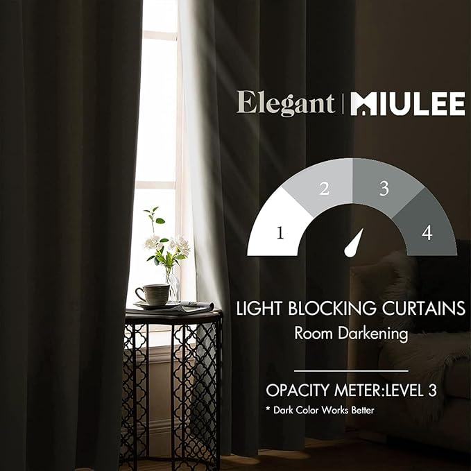 MIULEE Blackout Curtains for Bedroom Living Room Thermal Insulated Room - Image 2